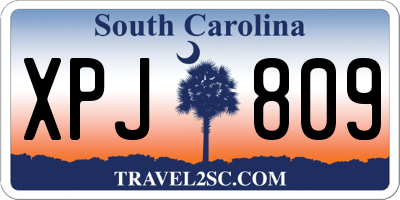 SC license plate XPJ809
