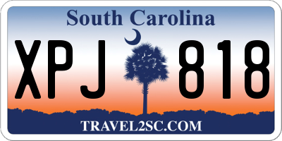 SC license plate XPJ818