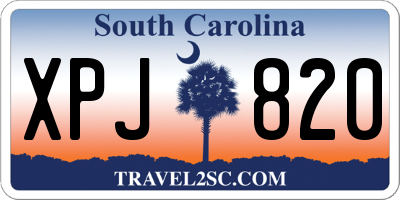 SC license plate XPJ820
