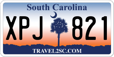 SC license plate XPJ821