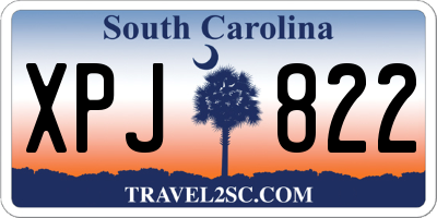 SC license plate XPJ822