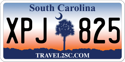 SC license plate XPJ825