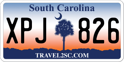 SC license plate XPJ826