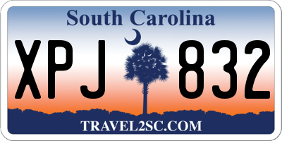 SC license plate XPJ832