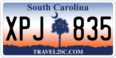 SC license plate XPJ835