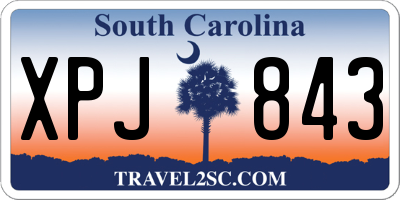 SC license plate XPJ843