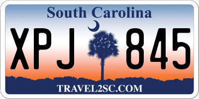 SC license plate XPJ845