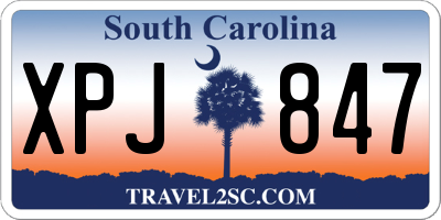 SC license plate XPJ847