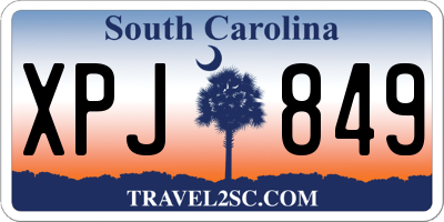 SC license plate XPJ849