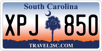 SC license plate XPJ850