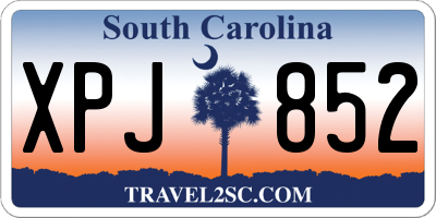 SC license plate XPJ852