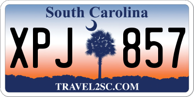 SC license plate XPJ857