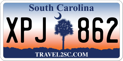 SC license plate XPJ862