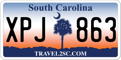 SC license plate XPJ863