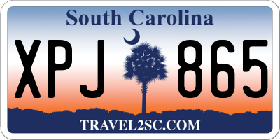SC license plate XPJ865