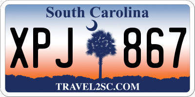 SC license plate XPJ867