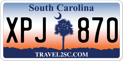 SC license plate XPJ870