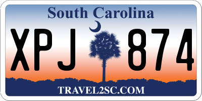 SC license plate XPJ874