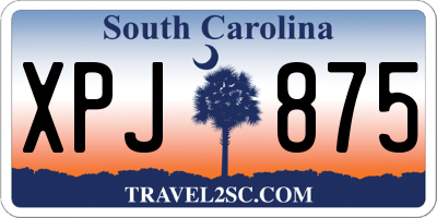 SC license plate XPJ875
