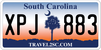 SC license plate XPJ883