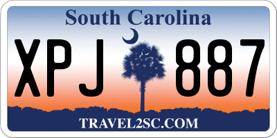 SC license plate XPJ887
