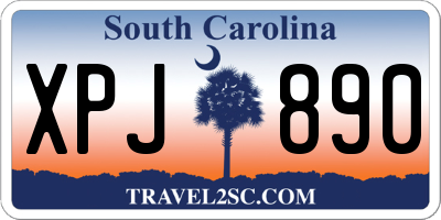 SC license plate XPJ890