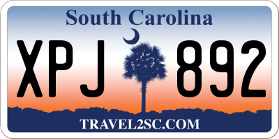 SC license plate XPJ892