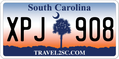 SC license plate XPJ908