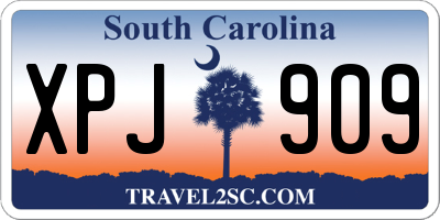 SC license plate XPJ909