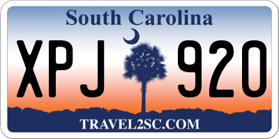 SC license plate XPJ920