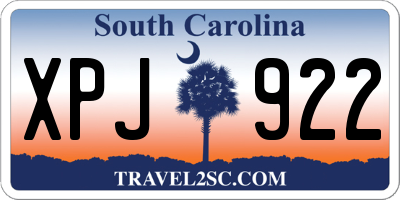 SC license plate XPJ922