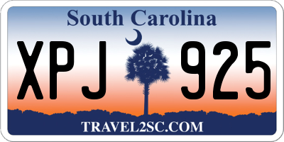 SC license plate XPJ925