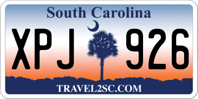 SC license plate XPJ926