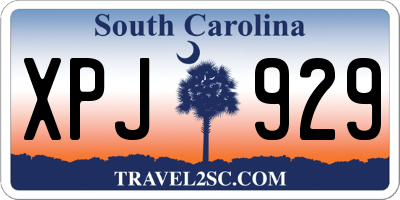SC license plate XPJ929