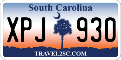 SC license plate XPJ930