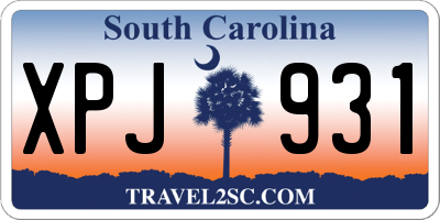 SC license plate XPJ931