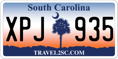 SC license plate XPJ935