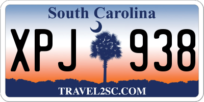 SC license plate XPJ938