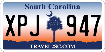 SC license plate XPJ947