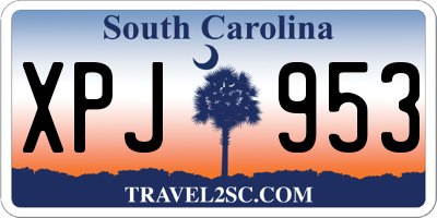 SC license plate XPJ953