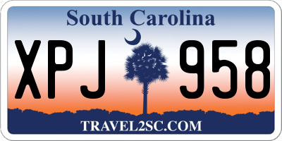 SC license plate XPJ958