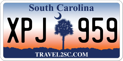 SC license plate XPJ959