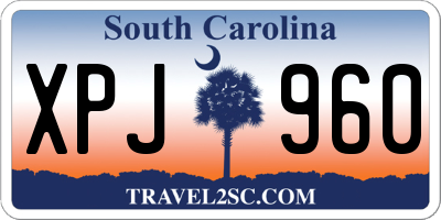 SC license plate XPJ960