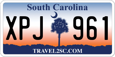 SC license plate XPJ961