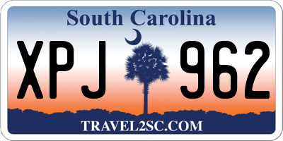 SC license plate XPJ962