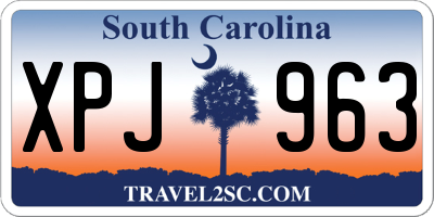 SC license plate XPJ963