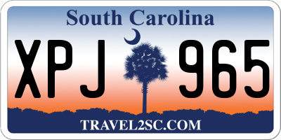 SC license plate XPJ965