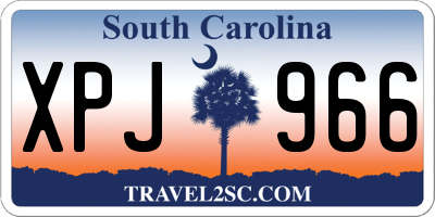 SC license plate XPJ966