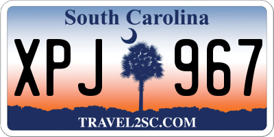SC license plate XPJ967