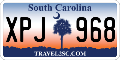 SC license plate XPJ968